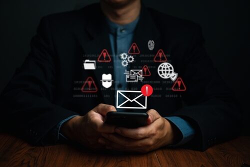 Business,Cyber,Attack,,With,Email,Hacker.,Alerts,About,Potential,Viruses,